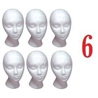 Styrofoam Model Heads, Hat, Wig Foam Mannequin 6 Pack