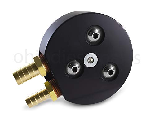 Ohio Diesel Parts Fuel Tank Gas/Diesel Integrated Return Dual-Port Sump with Extra Barbs and Hole Saw (Black)
