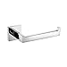 Leyden Chrome Toilet Paper Holder, Bathroom Polished Modern Tissue Roll Holder, Silver Square Wall Mounted Roller Paper Storage