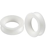 Pair of Thin White Silicone Flesh Tunnels 00 Gauge 10mm