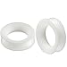 Pair of Thin White Silicone Flesh Tunnels 00 Gauge 10mm