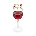 True Zoo Cheese Drink Markers for Glasses, Wine Glass Charms for Cocktails, Champagne Martini Drinks, Birthday, Wedding Party, Set of 6, Multicolor