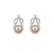 Silver Crystal Diamond Accent Pearl Round Circle Fashion Earrings Studs Drop Set for Women, with a Gift Box, White