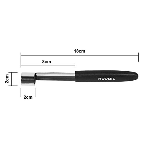 HOOMIL Apple Corer Premium Stainless Steel Apple Pear Corer Remover Tool for Home Kitchen with Rubber Handle - 2 PACK (Black)