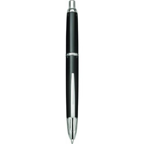 Pilot Vanishing Point Collection Ball Point Pen, Black with Rhodium Accents, Medium Point (60423)