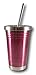 Colorful 16 Oz Stainless Steel Double Walled Insulated Tumbler and Lid and Straw by plumwood and vine (Pink)