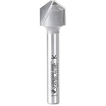 Amana Tool Carbide Tipped Double Edge V-Groove Router Bit – 135° Angle, 0.080" Tip, 3/4" Dia, 1/4" Shank - View #10