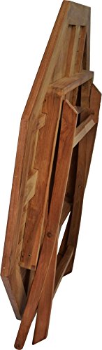 MiaMöbel Gartentisch 100 cm Gartenmöbel Outdoor Modern Massivholz Teak Honig – Bild 4