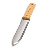 Nisaku NJP650 Hori-Hori Weeding & Digging Knife, Authentic Tomita (Est. 1960) Japanese Stainless Steel, 7.25" Blade, Wood Handle