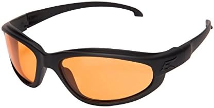 Edge Eyewear Falcon Thin Temple Glasses, Matte Black Frame/Tiger's Eye Vapor Shield Lens