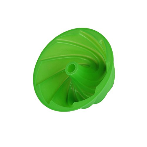 Xiaolanwelc@ 24.58.9cm Large Swirl Shape Silicone Butter Cake Mould Baking Tools For Cakes Bakery Kitchen Accessories Bakeware Mold (Green)