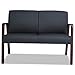 Alera Reception Lounge Series Wood Loveseat, 44.88w X 26.13d X 33h, Black/Mahogany