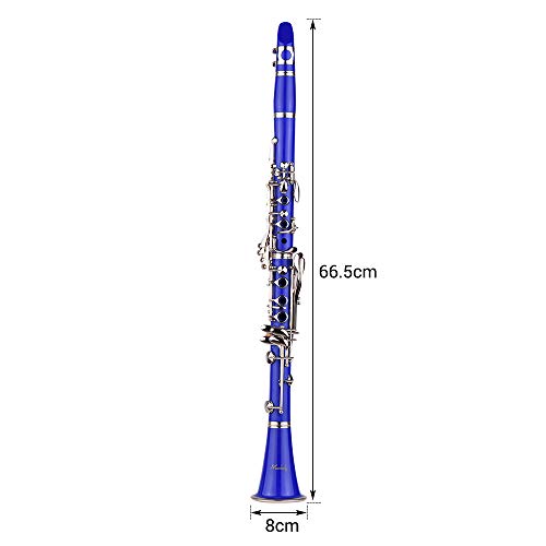 Clarinet,Muslady 17-Key Clarinet,Bb Flat ABS Woodwind Instrument with Carry Case Gloves Cleaning Cloth Mini Screwdriver Reed Case 10pcs Reeds