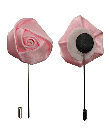 Sanrich Rose Boutonniere Men's Lapel Pins Satin Flower 12 Pack Groom Wedding Boutonniere Suit Brooch Outfit Accessories (assorted colors)