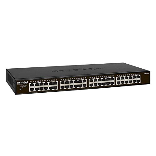 NETGEAR-Switch-Ethernet-de-48-puertos-GS348-Switch-Gigabit-Unmanaged-montaje-sobremesabastidor-carcasa-metalica-sin-ventilador