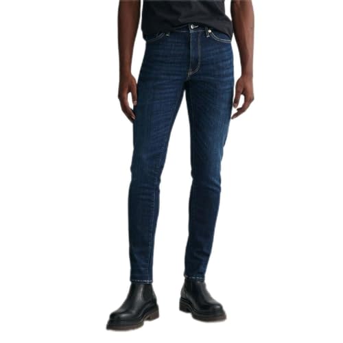 GANT Jean à Recover Extra Slim pour Homme, Dark Blue Worn in, 40W x 34L