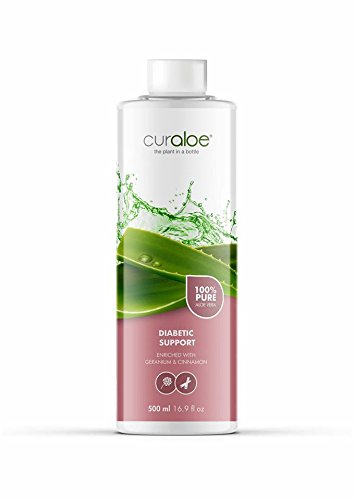 Pure Aloe Vera Juice PLUS Diabetic Support by Curaloe | Herbal Essential Oil Extracts | Aids in Stabilizing Blood Sugar Naturally | Reduces Symptoms | Restores Health, Energy & Vitality |Organic Drink