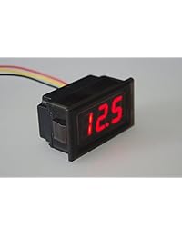 SMAKN impermeable Monitor tres cables DC 0   100 V 12 24 V 36 V 72 V 96 V voltios medidor de batería comprobador de tensión Automative coches eléctricos calibre pequeño voltímetro digital rojo visualización LED de 0.52"