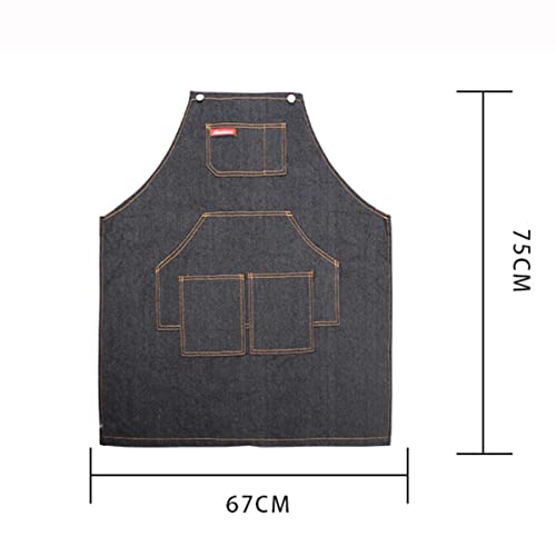 Gaf Nuncew Jean Apron with Pockets Adjustable Denim Kitchen Apron for Men Women Kitchen Garden Dining Room