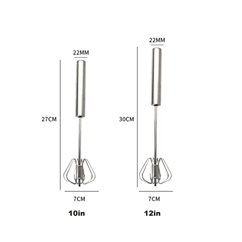 Stainless Steel Egg Whisk, Hand Push Rotary Whisk Blender, Versatile