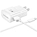 OEM Adaptive Fast Charger for Samsung Galaxy Tab A 8.0 (2017) 15W with certified USB Type-C Data and Charging Cable. (WHITE/3.3FT/1M Cable)