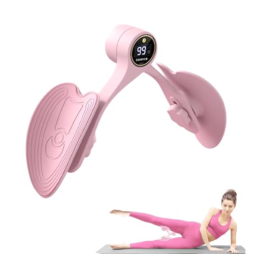 YJUFoar Hip & Thigh Trainer with Display Counter, Pelvic Floor Exercise Device, 3-Level Resistance Adjustable Inner Thigh Master for Women, Home Fitness Equipment for Hip, Legs & Buttocks