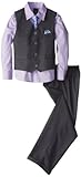 Nautica Little Boys' Herringbone Deco Stripe Vest Set, Grey, 3T/3
