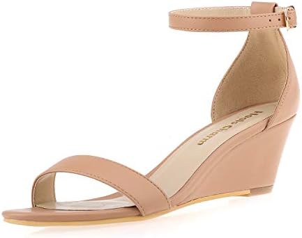 Women's Wedge Sandals Open Toe Ankle Strap Heel Sandals 2 Inch Platform High Heels Dress Shoes