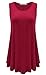 JollieLovin Womens Sleeveless Comfy Plus Size Tunic Tank Top With Flare Hem - Wine Red, L
