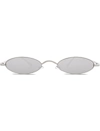 SOJOS Gafas de sol redondas pequeñas Montura de metal Lente fina y ligera con espejo SJ1068 SJ1084 SJ1087