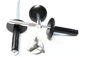 Racer's Speed Shop Black 3/16" Large Head Tri-Fold Exploding Aluminum Mandrel Pop Rivets 50 Pack