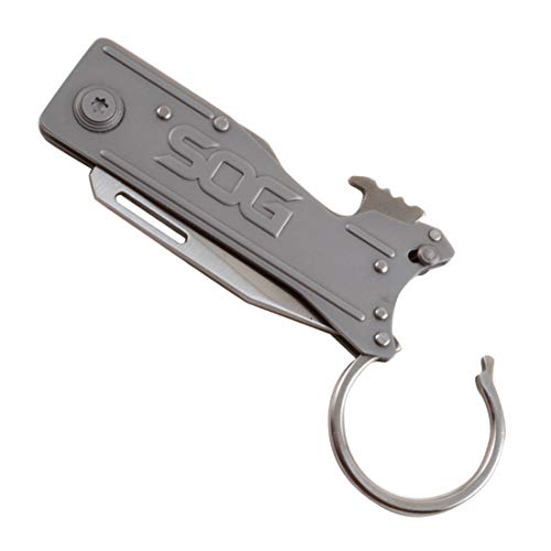 SOG Keychain Pocket Knife with Bottle Opener Keychain Ring Keytron
