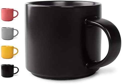 Ceramic Matte Coffee Mug Tea Mug of 13.9 Ounce,Coffee Cup Tea Cup for Women and Man,Perfect Gift for Birthday, Holiday,Anniversary Wedding (Black)