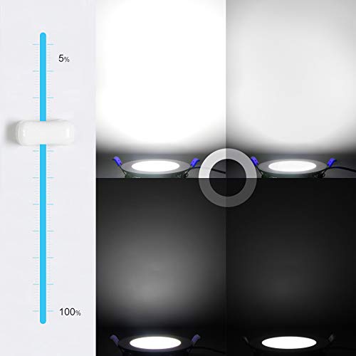 Ensenior 12 Pack 4 Inch Ultra-Thin LED Recessed Ceiling Light with Junction Box, 5000K Daylight, 9W 75W Eqv, Dimmable Can-Killer Downlight, 750LM High Brightness - ETL and Energy Star Certified