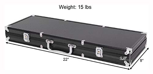 Poker Chip Carrier & Tray, Texas Holdem Cards with 500 Jetton and Dice in Aluminum Case, Black - Thumbnail 7