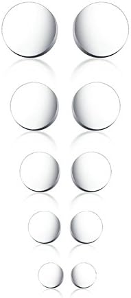 Herinos Titanium Steel Stud Earrings Set Cubic Zirconia 5 Pairs Stainless Steel Earrings Round Square for Women Girls