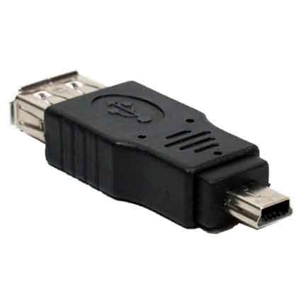 USB A Female to Mini USB B 5 Pin Male Adapter