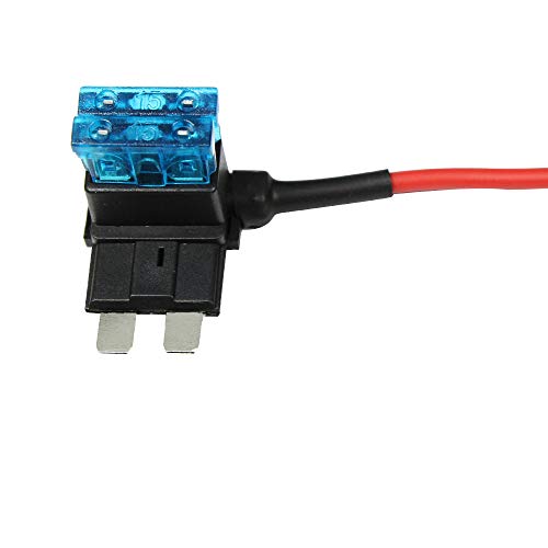 HUIQIAODS 12V 24V Car Add A Circuit Fuse Tap Piggy Back Blade Holder Plug Socket Pack of 5 - Thumbnail 2