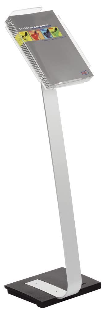 Durable Display Stand Aluminium Floor-standing Weighted Base Landscape or Portrait A4 1.05m Ref 4863/23