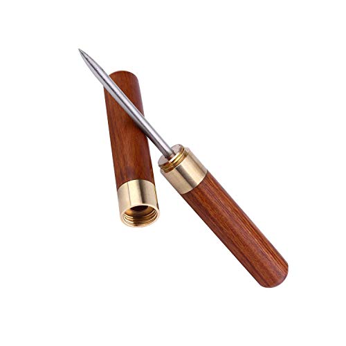 Favson 3 Pcs Stainless Steel Ice Picks with Wooden Handle and Safety Cover Kitchen Tool.