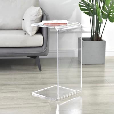 BINERM Acrylic transparent side table, sofa small coffee table side table multifunctional creative seating area table suitable for hotels, bookstores, western restaurants,Clear,30 * 30 * 60cm