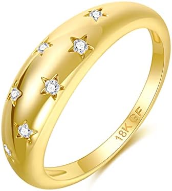 thumbnail image 2 of PAVOI 14K Gold Plated Chunky Dome Ring - Thick Puffy Signet Ring, Stackable Statement Ring For Women & Men (7mm Wide) 2 of 12