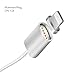 CONMDEX Double-Magnetic Charging Cable Compatible iPhone High Speed Charging Data Sync Magntic Lightning Cable Adapter iPhone 5S 6 6S Device 3.3 Ft (Silver)