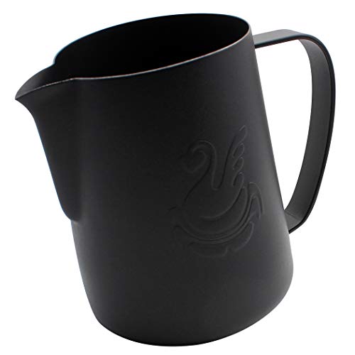 Dianoo Espresso Steaming Pitcher, Espresso Milk Frothing Pitcher Stainless steel, Coffee jug, Latte Art Cup 20 OZ (600ML) Black - Thumbnail 5