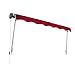 Outsunny 6' Drop Arm Manual Retractable Window Awning Sun Shade Shelter for Patio Balcony Outdoor, Aluminum, Can Cover 2 Windows, Wine Red
