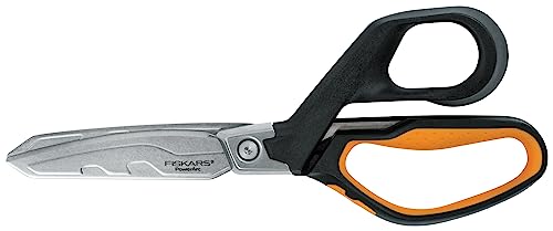 Fiskars PowerArc Heavy-Duty Scissors, Up to 30% More Power, Length 21cm