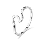 Myhouse Stainless Steel Wave Ring Simple Titanium Steel Ring Wedding Engagement (8, Silver Color)