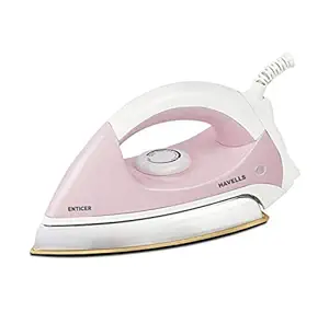 Havells Metal, Plastic and Aluminium Enticer 1000-Watts Dry Iron (Pink), Pack of 1
