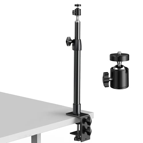 Lemong Camera Desk Mount Stand for Keylight, DSLR Desk Mount Light Stand with Ball Head