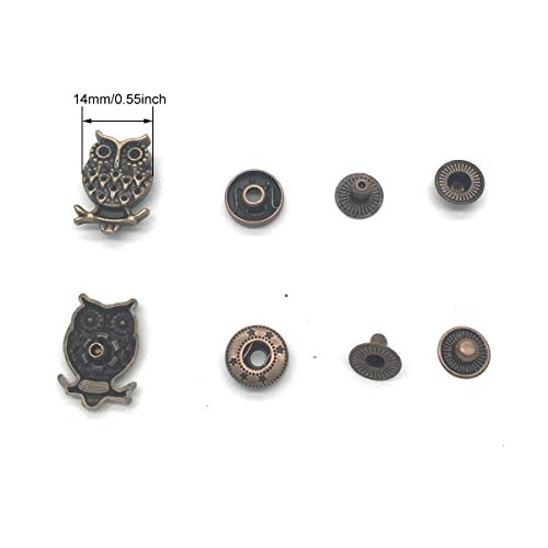 10 Sets 14mm Metal Snap Fasteners Press Stud Rounded Sewing Rivet Buttons Clothing Leather Craft DIY Bronze